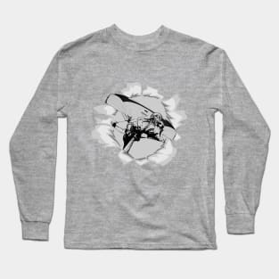 Paragliding wing flying through the opening Long Sleeve T-Shirt